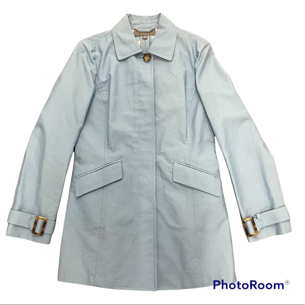 Ann Taylor Light Blue 100% Cotton Button Down Pea Coat Size XS